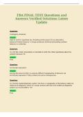 FBA FINAL TEST Questions and&NewLine;Answers Verified Solutions Latest&NewLine;Update