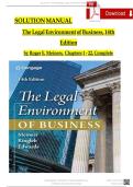 Solution Manual For The Legal Environment of Business&comma; 14th Edition by Roger E&period; Meiners&comma; 2024&comma; All-Chapters 1 - 22 Complete Guide&period;