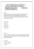 HESI Pharmacology Exam V1 Questions and Verified Answers 2026&sol;2027 &vert; Updated Edition&NewLine;