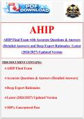 AHIP Final Exam with Accurate Questions & Answers &lpar;Detailed Answers&rpar; and Deep Expert Rationales &vert; Latest &lpar;2026&sol;2027&rpar; Updated Version