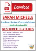 Sarah Michelle Crash Course &vert; Questions & Answers with Rationales &vert; Complete Study Guide 2026