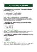 Texas OSSF Installer Exam &ndash; Questions & Answers