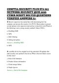 COMPTIA NETWORK PLUS N10 009&NewLine;TEST BANK 2026 MULTIPLE CHOICE&NewLine;QUESTIONS AND ACCURATE&NewLine;SOLUTIONS VERIFIED