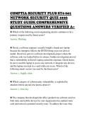 COMPTIA SECURITY PLUS SY0 601&NewLine;NETWORK SECURITY QUIZ 2026 IT&NewLine;TEST PAPER QUESTIONS ANSWERS&NewLine;GRADED A&plus;