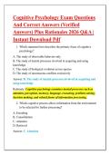 Cognitive Psychology Exam Questions &NewLine;And Correct Answers &lpar;Verified &NewLine;Answers&rpar; Plus Rationales 2026 Q&A &vert; &NewLine;Instant Download Pdf