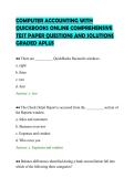 COMPUTER ACCOUNTING WITH&NewLine;QUICKBOOKS ONLINE COMPREHENSIVE&NewLine;TEST PAPER QUESTIONS AND SOLUTIONS&NewLine;GRADED APLUS&NewLine;