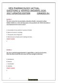 HESI PHARMACOLOGY &vert;ACTUAL QUESTIONS & VERIFIED ANSWERS 2026-2027 UPDATED EDITION &vert;GRADED A&plus;