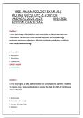 HESI PHARMACOLOGY EXAM V1 &vert;ACTUAL QUESTIONS & VERIFIED ANSWERS 2026-2027  UPDATED EDITION &vert;GRADED A&plus;