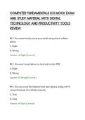 COMPUTER FUNDAMENTALS IC3 MOCK EXAM&NewLine;AND STUDY MATERIAL WITH DIGITAL&NewLine;TECHNOLOGY AND PRODUCTIVITY TOOLS&NewLine;REVIEW