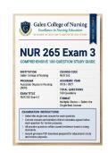NUR 265 Exam 3 &ndash; Advanced Concepts of MedicalSurgical Nursing &ndash; Actual Q&A &lpar;GCN&rpar; &lpar;Updated PDF&rpar; 