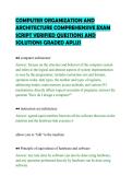 COMPUTER ORGANIZATION AND&NewLine;ARCHITECTURE COMPREHENSIVE EXAM&NewLine;SCRIPT VERIFIED QUESTIONS AND&NewLine;SOLUTIONS GRADED APLUS