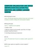 COMPUTER ORGANIZATION AND DESIGN&NewLine;CERTIFICATION EVALUATION FULL&NewLine;QUESTIONS AND CORRECT ANSWERS&NewLine;VERIFIED