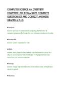 COMPUTER SCIENCE AN OVERVIEW&NewLine;CHAPTERS 1 TO 8 EXAM 2026 COMPLETE&NewLine;QUESTION SET AND CORRECT ANSWERS&NewLine;GRADED A PLUS