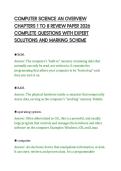 COMPUTER SCIENCE AN OVERVIEW&NewLine;CHAPTERS 1 TO 8 REVIEW PAPER 2026&NewLine;COMPLETE QUESTIONS WITH EXPERT&NewLine;SOLUTIONS AND MARKING SCHEME&NewLine;