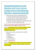Organizational Behavior Exam &NewLine;Questions And Correct Answers &NewLine;&lpar;Verified Answers&rpar; Plus Rationales &NewLine;2026 Q&A &vert; Instant Download Pdf
