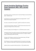 Dental Assisting Radiology Practice&NewLine;Exam Questions With 100&percnt; Correct&NewLine;Answers