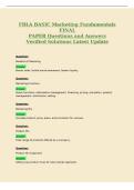 FBLA BASIC Marketing Fundamentals&NewLine;FINAL&NewLine;PAPER Questions and Answers&NewLine;Verified Solutions Latest Update
