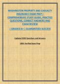 WASHINGTON PROPERTY AND CASUALTY INSURANCE EXAM PREP &vert; COMPREHENSIVE STUDY GUIDE&comma; PRACTICE QUESTIONS&comma; CORRECT ANSWERS AND EXAM REVIEW