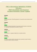 FBLA Advertising Definition TERMS&NewLine;Practice&NewLine;TEST Questions and Answers&NewLine;Verified Solutions Latest Update