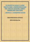 PA PROPERTY & CASUALTY LICENSE PRACTICE EXAM &vert; COMPREHENSIVE EXAM PREP&comma; PRACTICE QUESTIONS&comma; CORRECT ANSWERS AND STUDY GUIDE