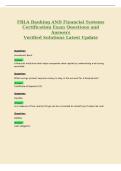 FBLA Banking AND Financial Systems&NewLine;Certification Exam Questions and&NewLine;Answers&NewLine;Verified Solutions Latest Update