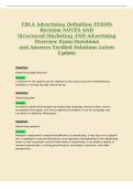 FBLA Advertising Definition TERMS&NewLine;Revision NOTES AND&NewLine;Structured Marketing AND Advertising&NewLine;Overview Exam Questions&NewLine;and Answers Verified Solutions Latest&NewLine;Update