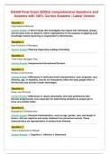 BA350 Final Exam &lpar;SDSU&rpar; comprehensive Questions and&NewLine;Answers with 100&percnt; Correct Answers &vert; Latest Version