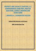 PROPERTY AND CASUALTY CHAPTERS 1-4 &vert; COMPREHENSIVE EXAM PREP&comma; PRACTICE QUESTIONS&comma; CORRECT ANSWERS AND STUDY GUIDE