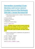 Intermediate Accounting I Exam &NewLine;Questions And Correct Answers &NewLine;&lpar;Verified Answers&rpar; Plus Rationales &NewLine;2026 Q&A &vert; Instant Download Pdf 