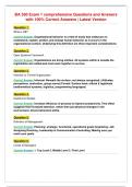 BA 350 Exam 1 comprehensive Questions and Answers&NewLine;with 100&percnt; Correct Answers &vert; Latest Version
