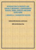 INTRODUCTION TO PROPERTY AND CASUALTY INSURANCE &vert; COMPREHENSIVE POLICIES&comma; TERMS&comma; CONCEPTS AND EXAM STUDY GUIDE