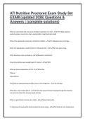 ATI Nutrition Proctored Exam Study Set EXAM &lpar;updated 2026&rpar; Questions & Answers &vert; &lpar;complete solutions&rpar; 