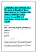 ATI Nutrition Proctored Exam 2026&colon; The Complete Q&A Study Guide &ndash;Board-Style Practice Questions with Detailed Rationales&comma; Nursing Interventions&comma; and Clinical Prioritization for First-Time Pass Success