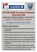 NUR 504 Health Assessment Techniques Final Exam 2026 &vert; 250&plus; Verified Questions & Answers with Detailed Rationales &ndash; Advanced Health Assessment Study Guide &vert; Graded A&plus;