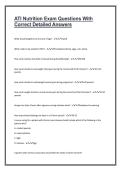 ATI Nutrition Exam Questions With Correct Detailed Answers