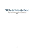 ABSA Surgical Assistant Certification Exam&NewLine;Questions With Answers&vert; Latest&vert; Guaranteed Pass&NewLine;