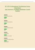FC ATT Professional Technician Exam&NewLine;Questions&NewLine;and Answers Verified Solutions Latest&NewLine;Update
