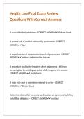 Health Law Final Exam Review Questions With Correct Answers