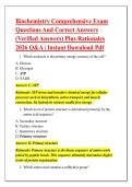 Biochemistry Comprehensive Exam &NewLine;Questions And Correct Answers &NewLine;&lpar;Verified Answers&rpar; Plus Rationales &NewLine;2026 Q&A &vert; Instant Download Pdf