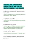 CON 1100V UNIT 3 CERTIFICATION&NewLine;EVALUATION TEST 2026 PRACTICE&NewLine;SOLUTION QUESTIONS AND ANSWERS&NewLine;