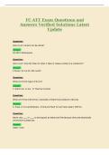 FC ATT Exam Questions and&NewLine;Answers Verified Solutions Latest&NewLine;Update