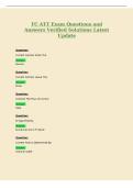 FC ATT Exam Questions and&NewLine;Answers Verified Solutions Latest&NewLine;Update