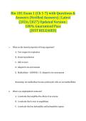 Bio 181 Exam 1 &lpar;Ch 1-7&rpar; with Questions & Answers &lpar;Verified Answers&rpar; &vert; Latest &lpar;2026&sol;2027&rpar; Updated Version &vert; 100&percnt; Guaranteed Pass &lbrace;JUST RELEASED&rcub;