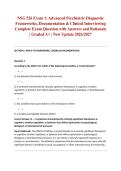 NSG 526 Exam 1&colon; Advanced Psychiatric Diagnostic Frameworks&comma; Documentation & Clinical Interviewing Complete Exam Question with Answers and Rationale &vert; Graded A&plus; &vert; New Update 2026&sol;2027