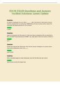 FCCM EXAM Questions and Answers&NewLine;Verified Solutions Latest Update