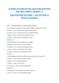 LA SERIES 103 EXAM ACTUAL 2025&sol;2026 QUESTIONS&NewLine;AND 100&percnt; CORRECT ANSWER>&period;>S&NewLine;QUESTION PRACTICE EXAM &mdash; LIFE&comma; ACCIDENT &&NewLine;HEALTH &lpar;LOUISIANA&rpar;&NewLine;