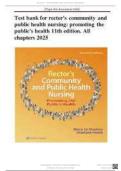 Test Bank For Rector's Community and Public Health Nursing&colon; Promoting the Public's Health 11th Edition&period; All Chapters 2025&vert;Ace your exam
