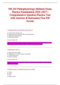NR 283 Pathophysiology Midterm Exam &NewLine;Practice Examination 2026&ndash;2027 &vert; &NewLine;Comprehensive Question Practice Test &NewLine;with Answers & Rationales&vert; Free Pdf &NewLine;Access