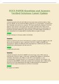 FCCS PAPER Questions and Answers&NewLine;Verified Solutions Latest Update