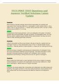FCCS POST TEST Questions and&NewLine;Answers Verified Solutions Latest&NewLine;Update